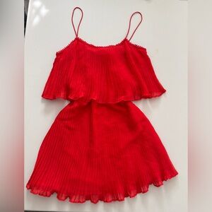 Zara Red Ruffle Dress